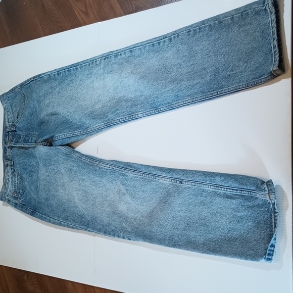 J Galt Blue High Waisted Retro Fit Saddle Back Straight Leg Jeans A23 - Picture 1 of 7